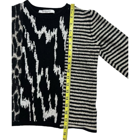 Givenchy Women Sweater Wool Crop Black White Long Sleeves XS - Picture 8 of 9